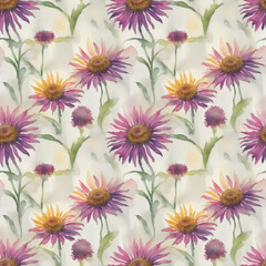 Obraz premium seamless watercolor floral abstract colorful wallpaper