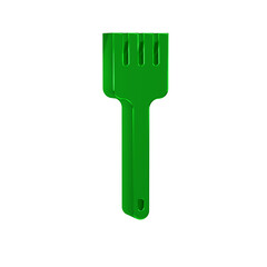 Green Fork icon isolated on transparent background. Cutlery symbol.