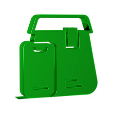 Green Online ordering and fast food delivery icon isolated on transparent background.