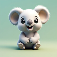 Cute, funny koala in 3D  style
