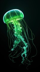 Green Glowing Neon Jellyfish