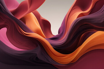 Fluid shapes that are infused with fiery orange and electric purple hues