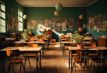 Fototapeta na wymiar Empty classroom at school
