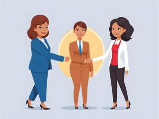 Obraz premium illustration of business people shaking hands