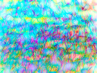 Fototapeta na wymiar Impressionistic multicolored abstract of a natural outdoor scene - wildflowers, maybe, or a rising flock of birds. For background or element. Digital painting effects.
