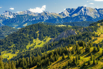 View from the Hochgrat mountain near Oberstaufen - 672847775