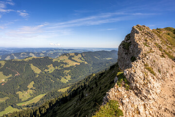 Fototapeta na wymiar View from the Hochgrat mountain near Oberstaufen
