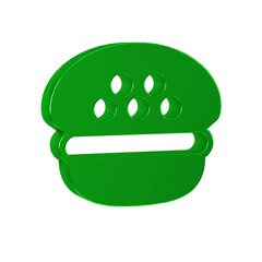 Green Taxi driver cap icon isolated on transparent background.