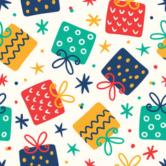 Gift Box Pattern Gift Box Background Birthday Seamless Pattern Christmas Pattern Christmas Background