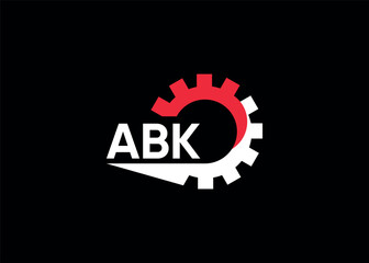 ABK initial monogram for automotive gear logo