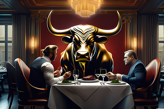 A bull of the steak feast. Generative AI