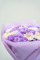 Pale purple flowers in bouquet
