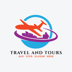 travel and tourism agency logo design vector