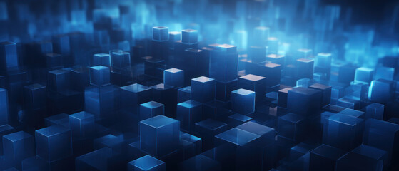 Intricate abstract design with dark blue geometric shapes.