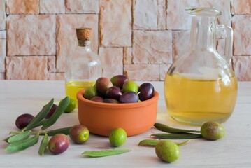 olive oil and olives