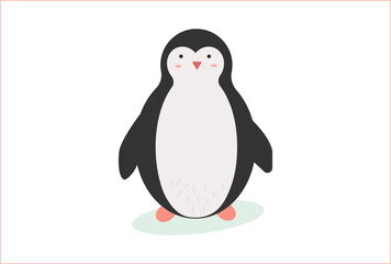 Cartoon penguin in flat design