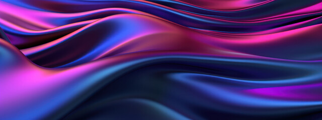 Surreal 3D depiction of a radiant, undulating holographic textile.