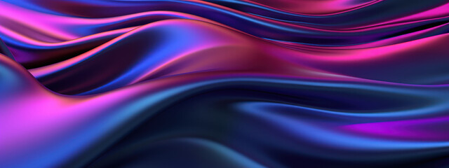 Fototapeta premium Surreal 3D depiction of a radiant, undulating holographic textile.