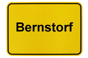 Illustration eines Ortsschildes der Gemeinde Bernstorf in Mecklenburg-Vorpommern