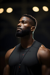 Athletic man with focus at the gym.