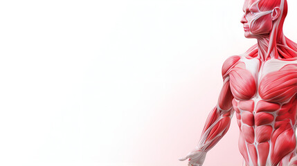 Detailed 3D Human Muscular System Illustration,AI Generative 