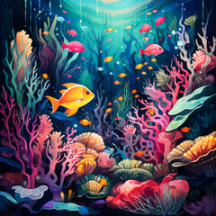 Obraz na płótnie Canvas Whimsical Underwater Wonderland