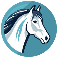 Blauer Pferde-Vektorgrafik, Generative AI