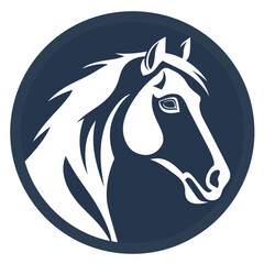Logo einer Pferdekopf-Vektorillustration im Profil, Generative AI