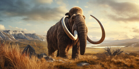 Majestic mammoth in natural habitat. - obrazy, fototapety, plakaty