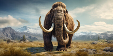 Obraz premium Majestic mammoth in natural habitat.