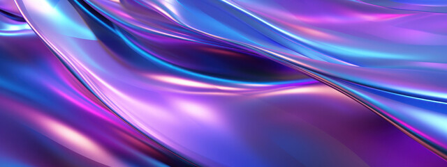 Surreal 3D depiction of a radiant, undulating holographic textile.