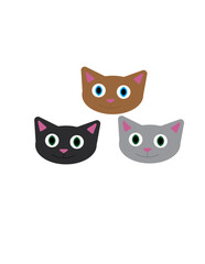 Three cat faces