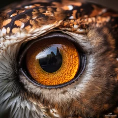 Fototapeten owl eye close up, © petro