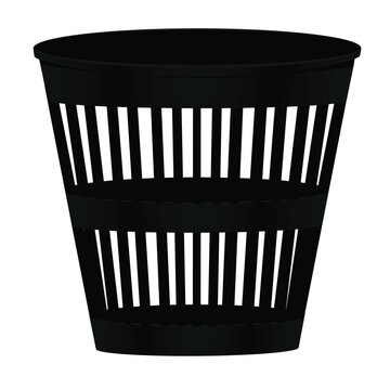 Black waste bin. vector illustration