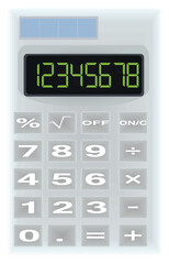 Simple white calculator. vector illustration