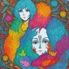 Vividly Portraying the Complex Journey of Individuals Battling Anxiety Disorders Through Colorful Symbolism