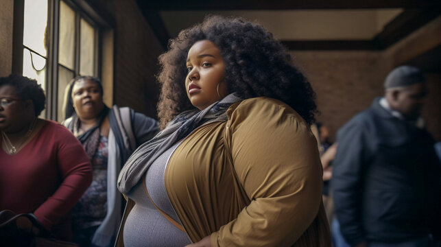 We love big, plus size women every day, surrounded by other people, Generative AI