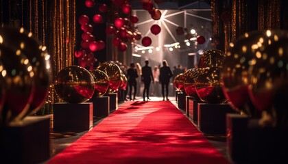 Photo of a Regal Passage Adorned With Red and Gold Elegance