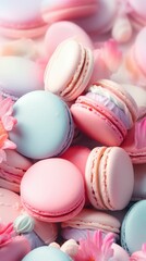 Beautiful Pastel Colorful Cream filled French Macrons