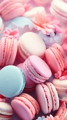 Beautiful Pastel Colorful Cream filled French Macrons