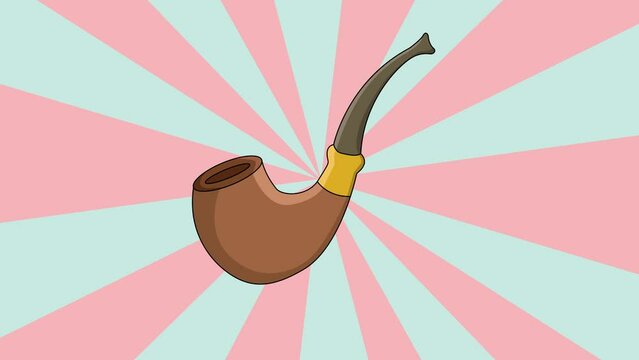 Animation of a smoking pipe icon with a rotating background