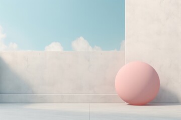 Minimalist Harmony: Stone, Balloon, Pastel.