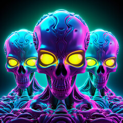 Skulls for sale, Skulls, Totenköpfe, A cyberpunk skull peripherals on top of the head
By