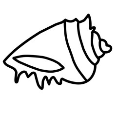 seashell line icon