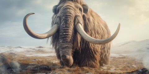 Obraz premium Stunning detail realistic mammoth depiction.