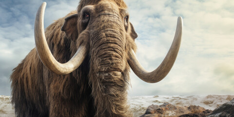 Stunning detail realistic mammoth depiction.