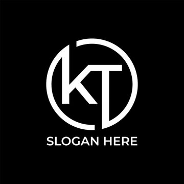 KT circle initial letter logo design vector