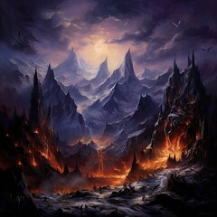 Dragon's lair hidden deep in a treacherous mountain range