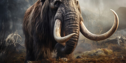 Obraz premium Detailed prehistoric mammoth.