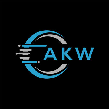 AKW letter logo abstract design. AKW unique design, AKW letter logo design on black background. AKW creative initials letter logo concept. AKW letter design.AKW
